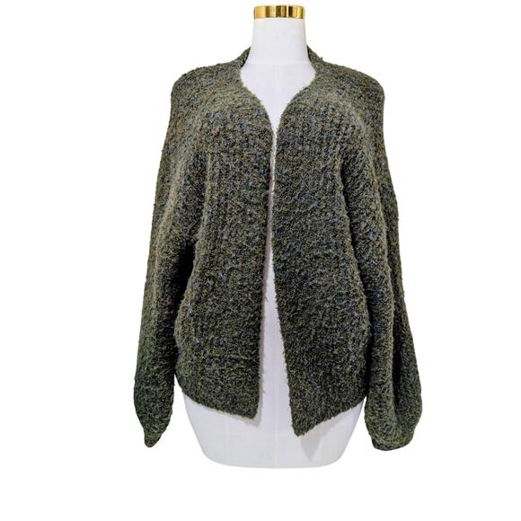 Grade & Gather Green Blue Boucle Oversized Cardigan Sweater M - Picture 1 of 7
